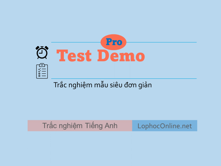 Demo Pro - Bai trac nghiem mau sieu don gian